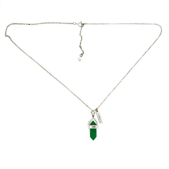 Necklace Pendant Fashion Jewelry Strength Chakra Green Stone SP 20" Necklace - Picture 6 of 7